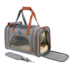 Small Pet Carrier Ventilated Mesh Linen Exterior Shoulder Strap