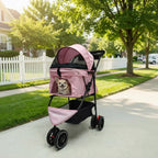 Small Pet Stroller Foldable Water-Resistant 39 lb Capacity