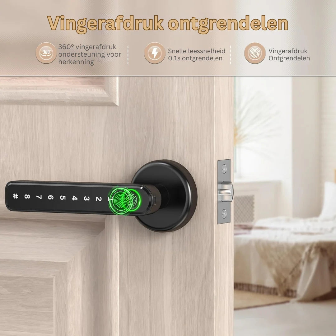 Smart Door Lock Biometric Fingerprint Auto-Locking & App Control