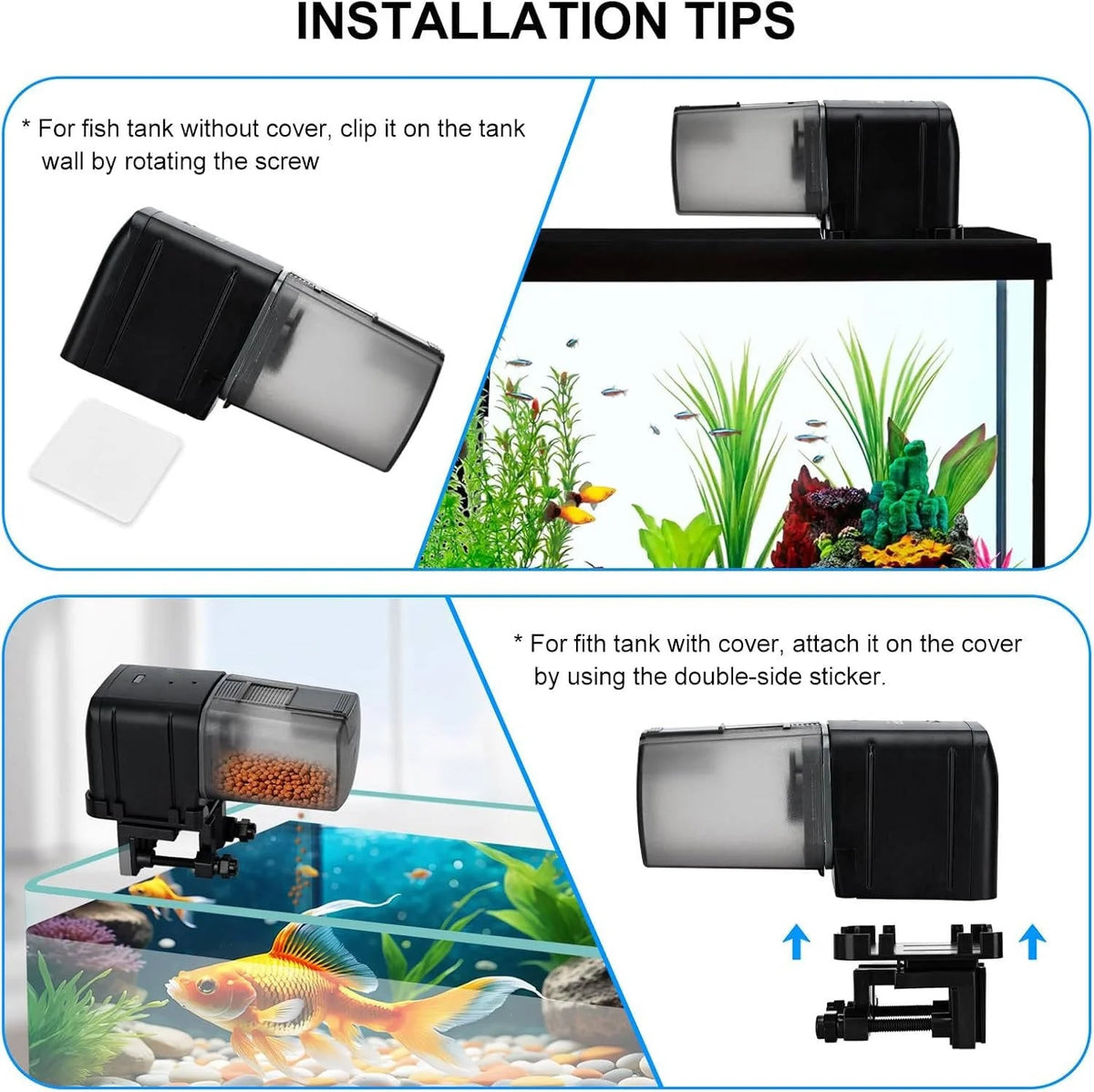 Smart Fish Feeder App & Voice Control Adjustable Portions