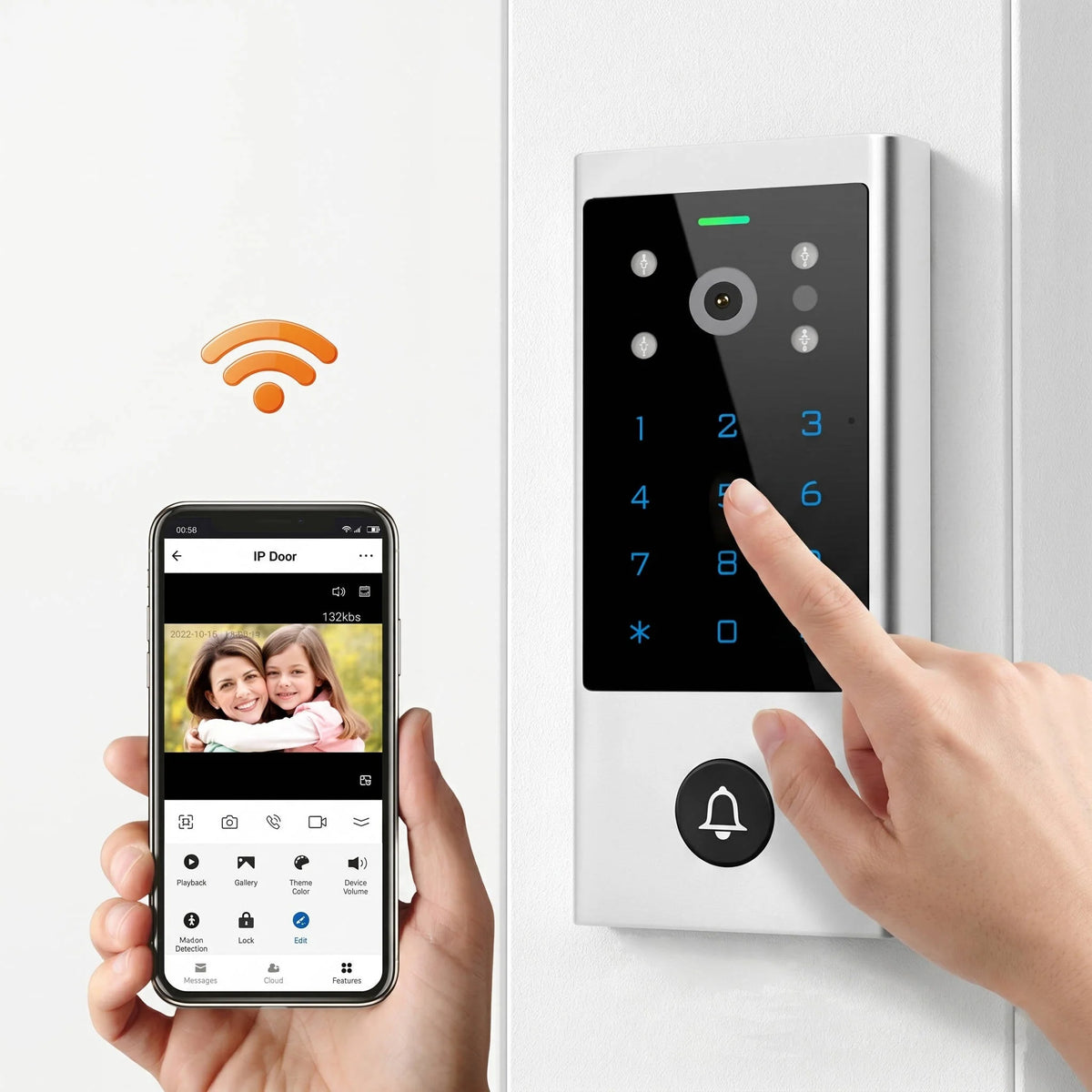 Smart Garage Door Keypad Touchscreen & 1080P Camera