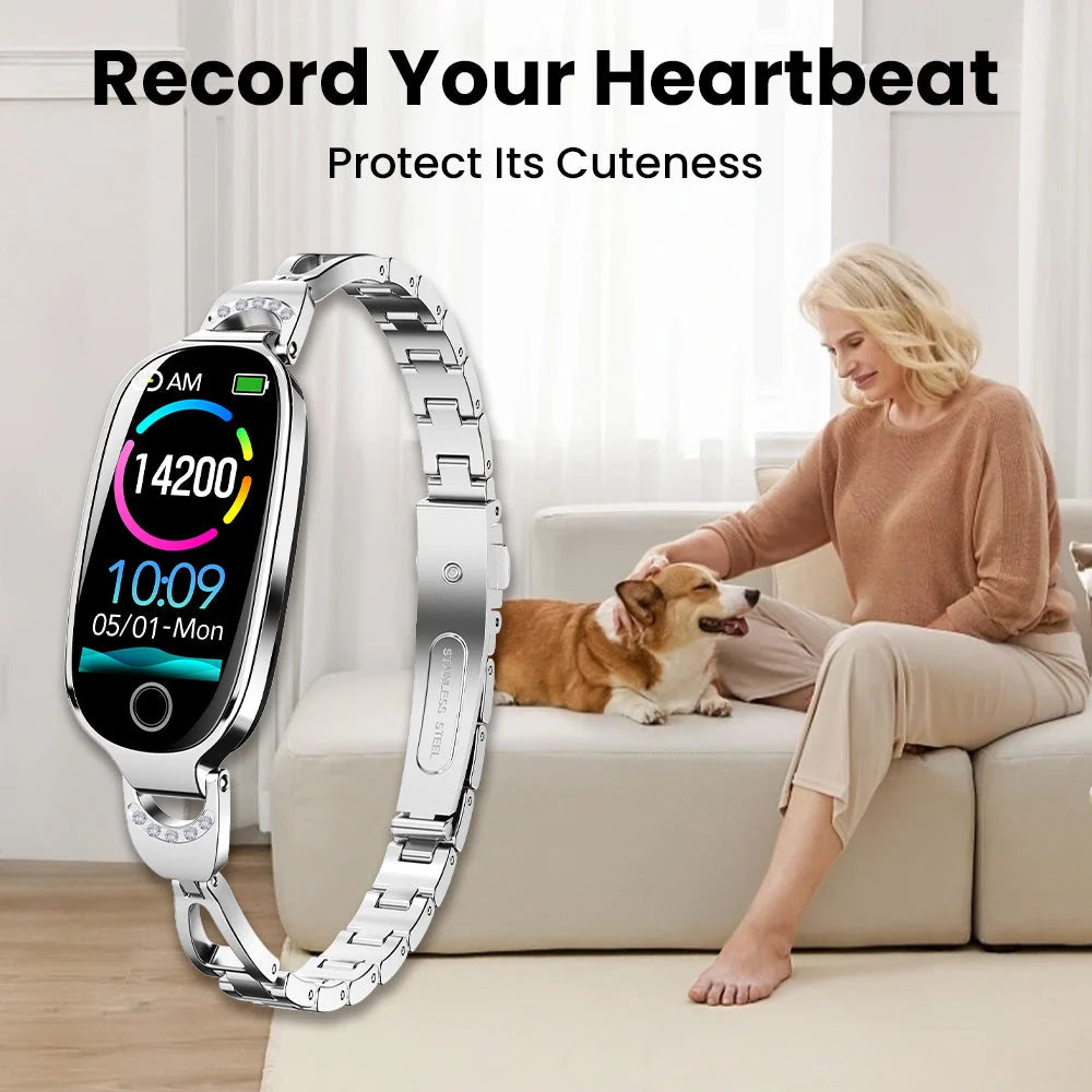 Smart Watch Blood Oxygen & Blood Pressure Diamond-Accent