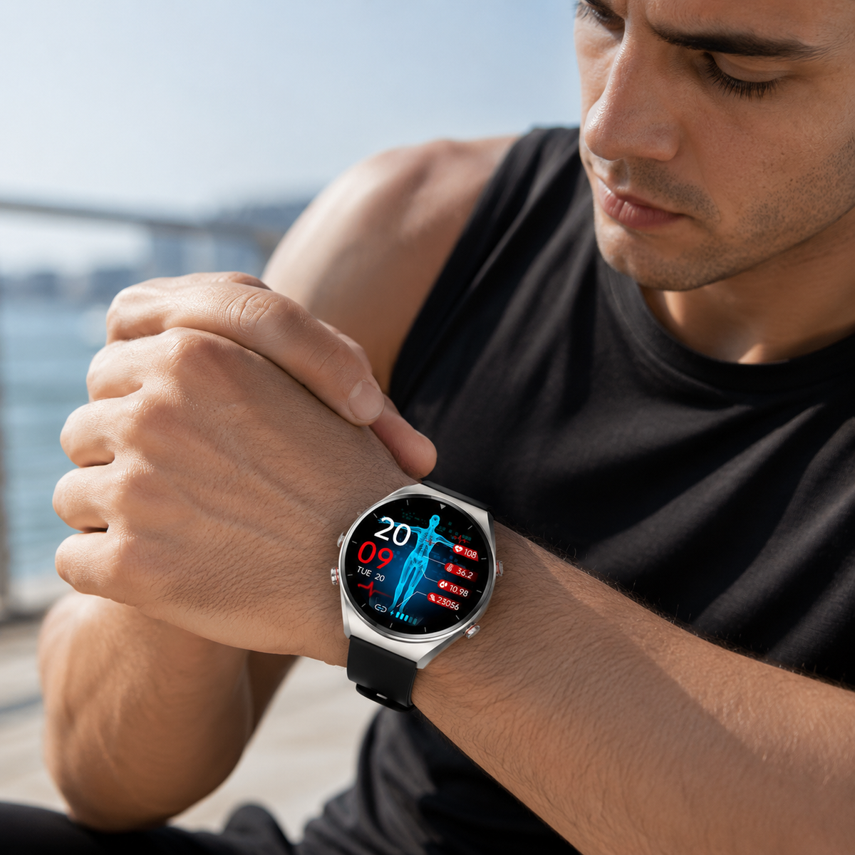Smart Watch Heart Rate Monitor Full Color Touchscreen