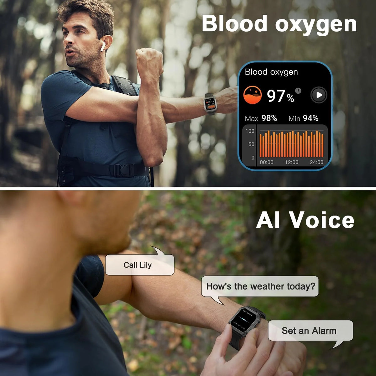 Smart Watch IP68 Waterproof Calls Heart Rate & SpO2
