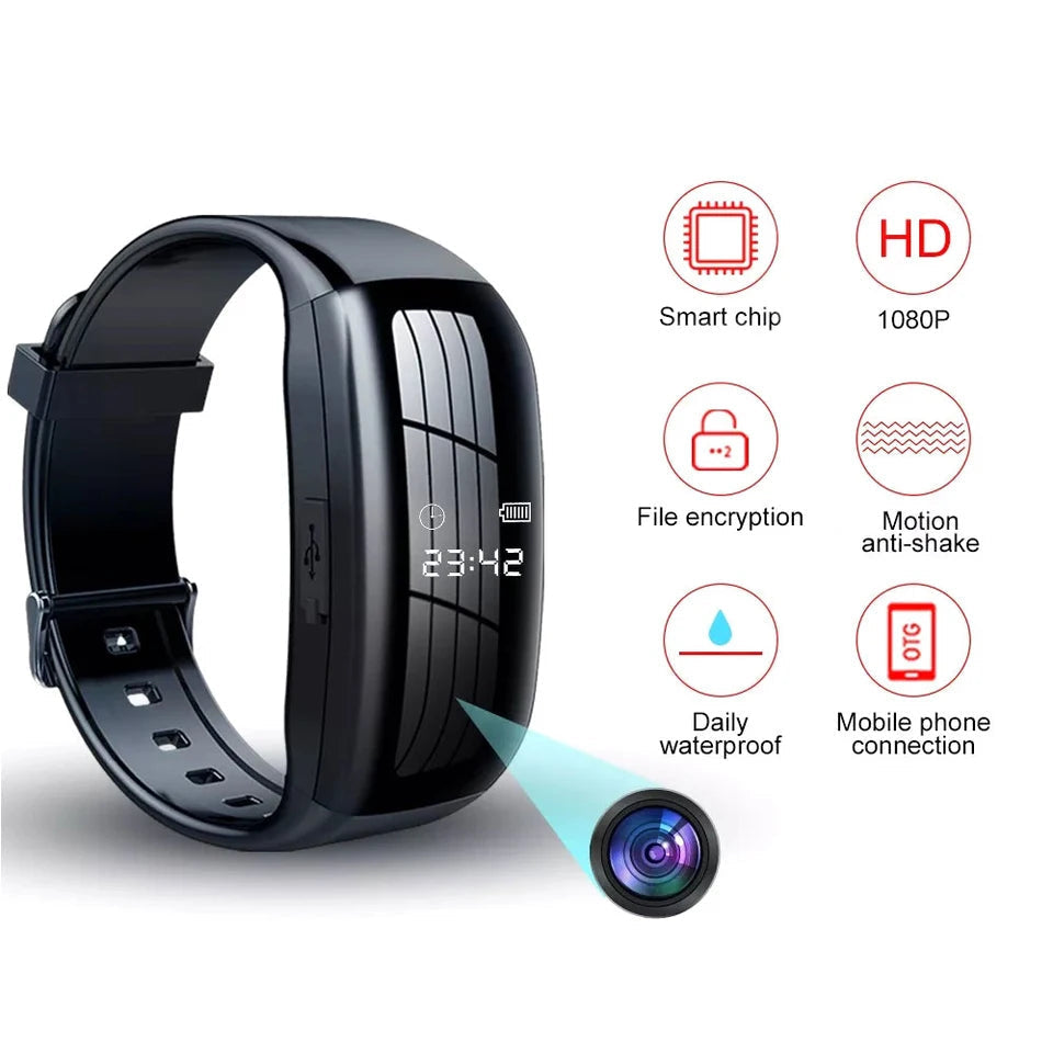Smart Watch Security Camera 1080P HD Voice-Activated Omnidirectional Audio