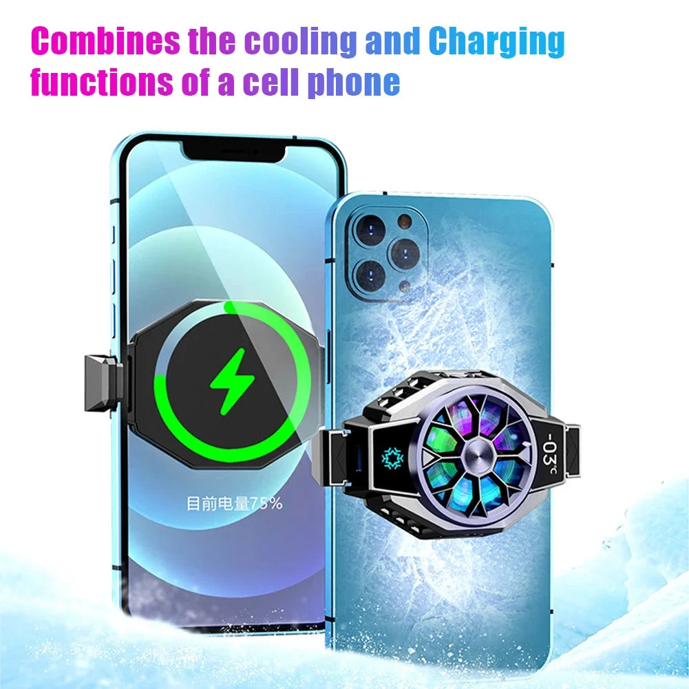 Smartphone Cooling Fan Clip-On Smart Temp Display