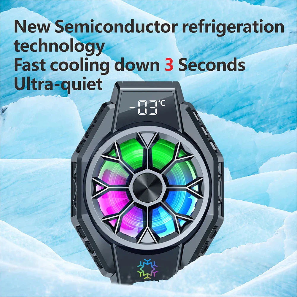 Smartphone Cooling Fan Clip-On Smart Temp Display