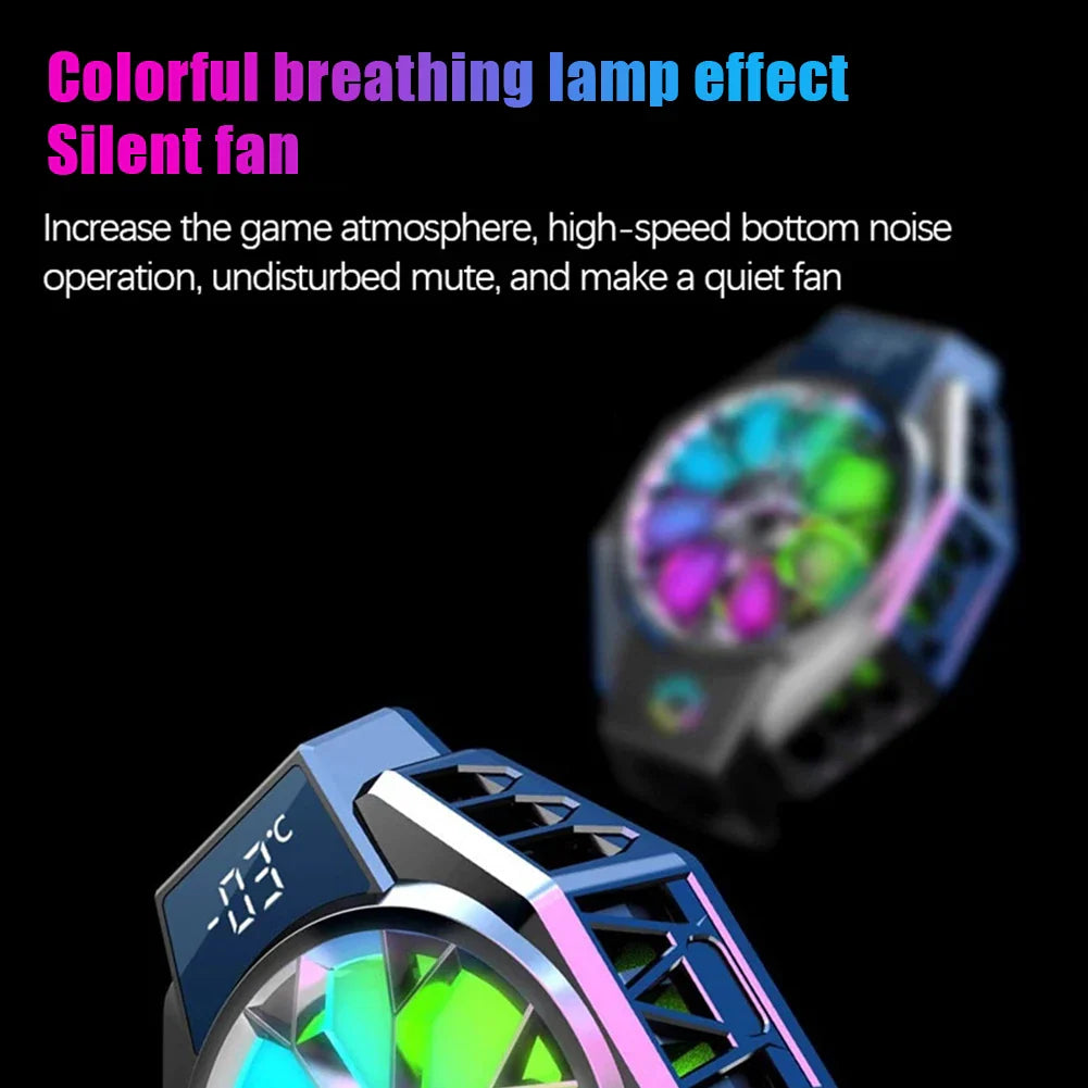 Smartphone Cooling Fan Clip-On Smart Temp Display