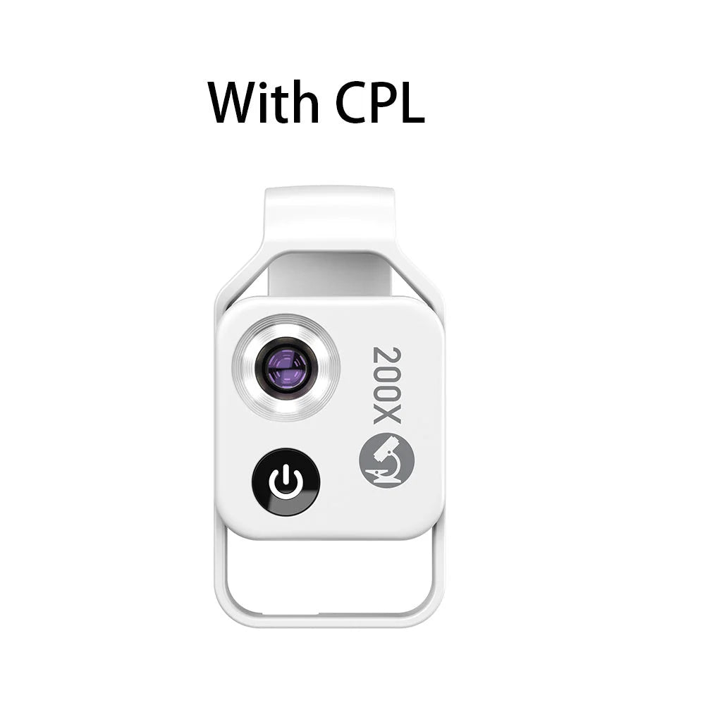Smartphone Microscope 200x LED Ring USB Rechargeable
