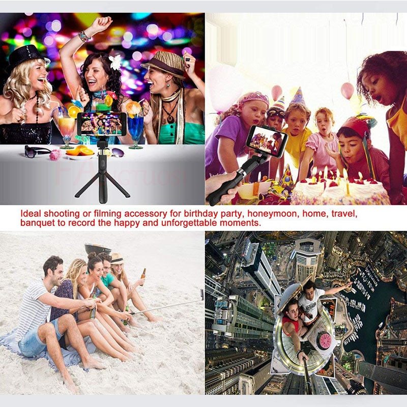 Smartphone Selfie Stick Tripod Telescopic Bluetooth Remote & Rechargeable