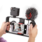 Smartphone Video Rig Ergonomic Handle Cold Shoe Mounts