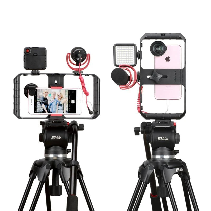 Smartphone Video Rig Ergonomic Handle Cold Shoe Tripod Thread