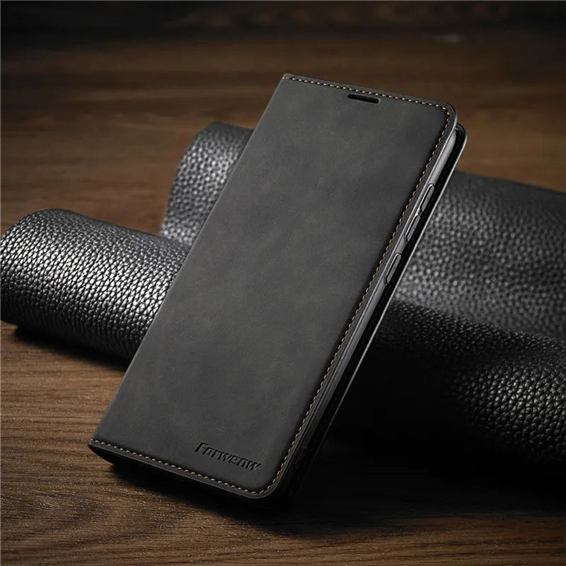 Smartphone Wallet Case Leather Magnetic Cardholder