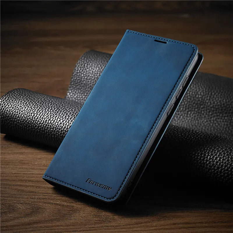 Smartphone Wallet Case Leather Magnetic Cardholder
