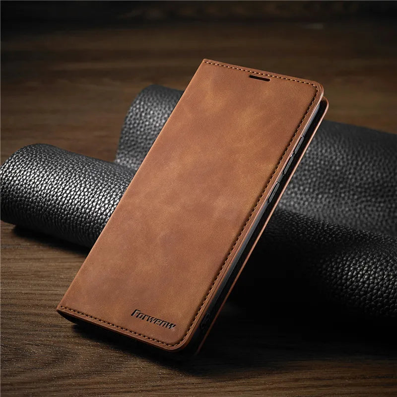 Smartphone Wallet Case Leather Magnetic Cardholder
