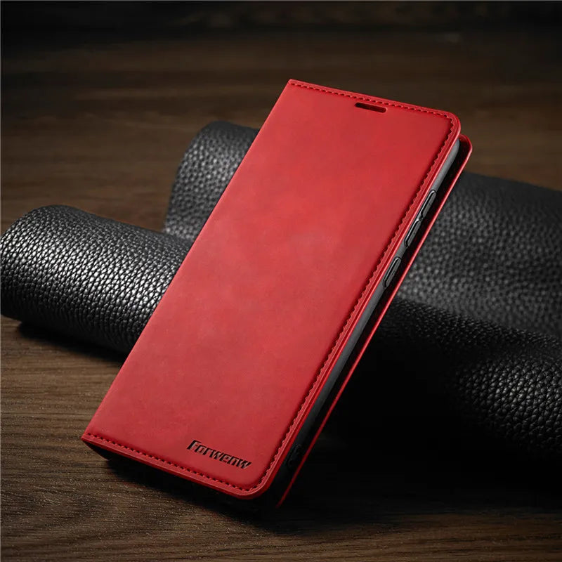 Smartphone Wallet Case Leather Magnetic Cardholder