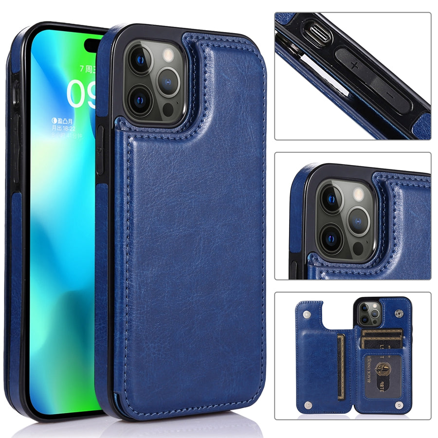 Smartphone Wallet Case PU Leather Card Slots & Magnetic Closure