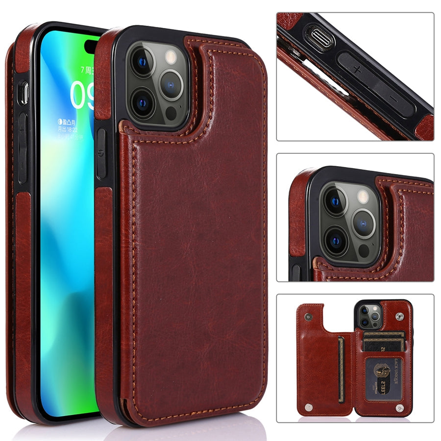 Smartphone Wallet Case PU Leather Card Slots & Magnetic Closure