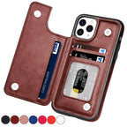 Smartphone Wallet Case PU Leather Card Slots & Magnetic Closure