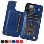 Smartphone Wallet Case PU Leather Card Slots & Magnetic Closure