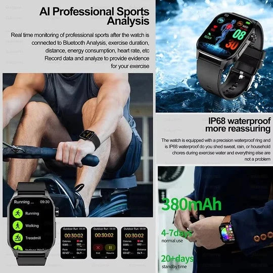 Smartwatch 2.04 Inch AMOLED Bluetooth Calling & SOS
