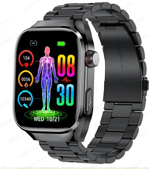 Smartwatch 2.04-Inch AMOLED ECG & Glucose Monitor 15-Day Battery