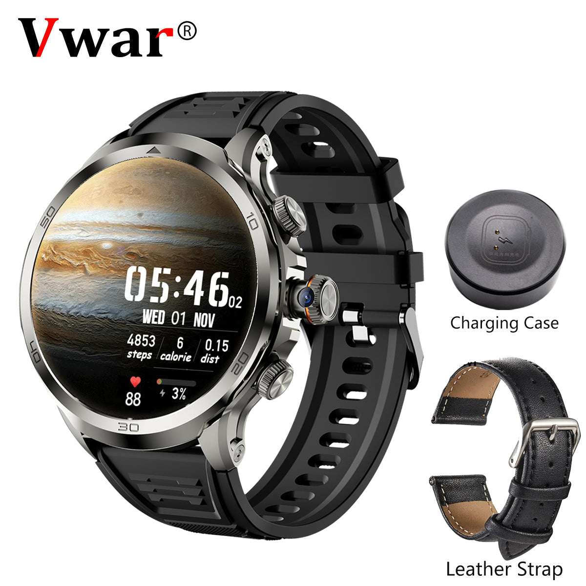 Smartwatch 4G 1.85-Inch AMOLED Rotating Camera