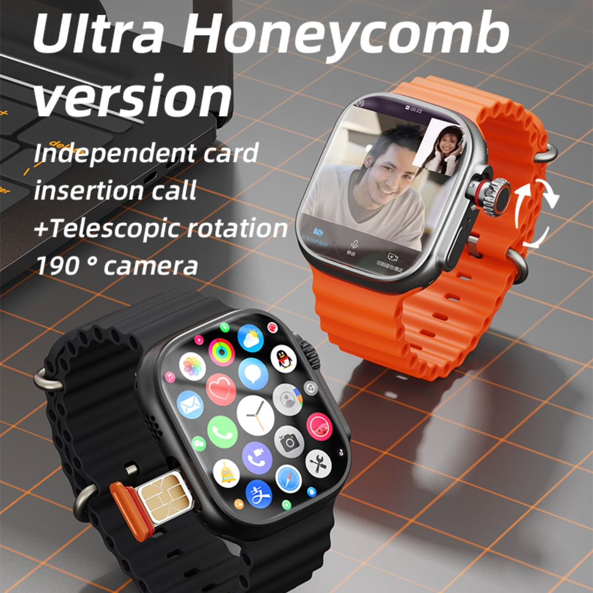 Smartwatch 4G LTE 2.04-Inch AMOLED Rotating Camera