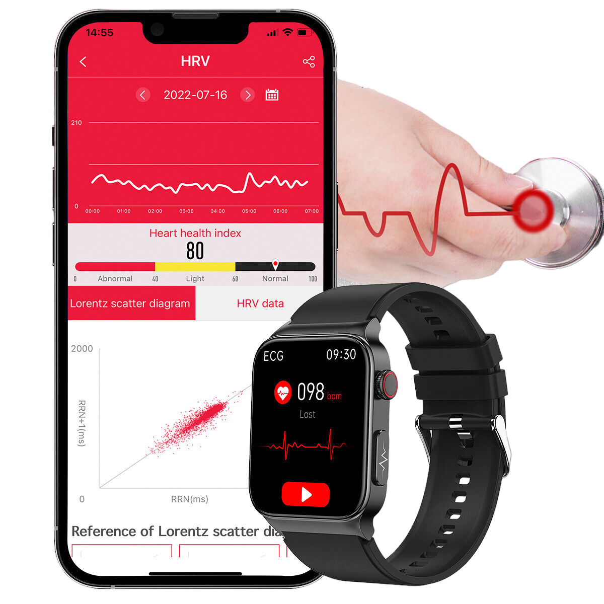 Smartwatch Activity & Sleep Tracking 59-Day Battery Life