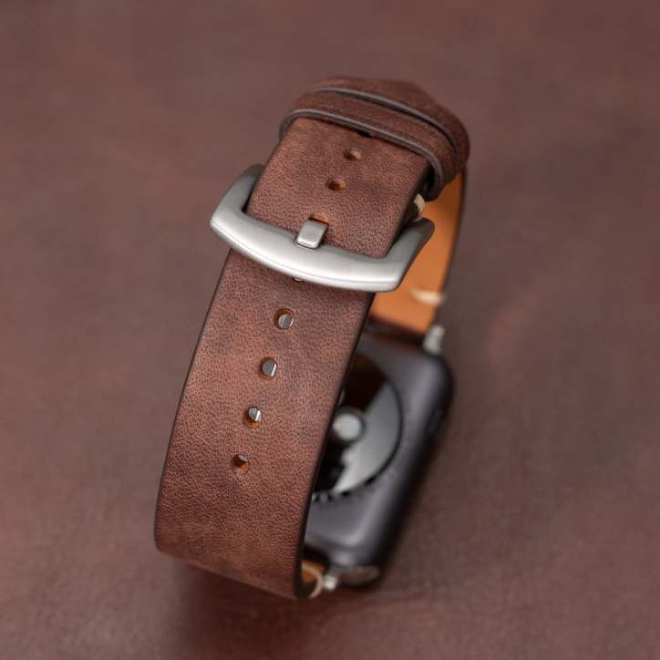 Smartwatch Band Handcrafted Full-Grain Leather & 316L Stainless Steel