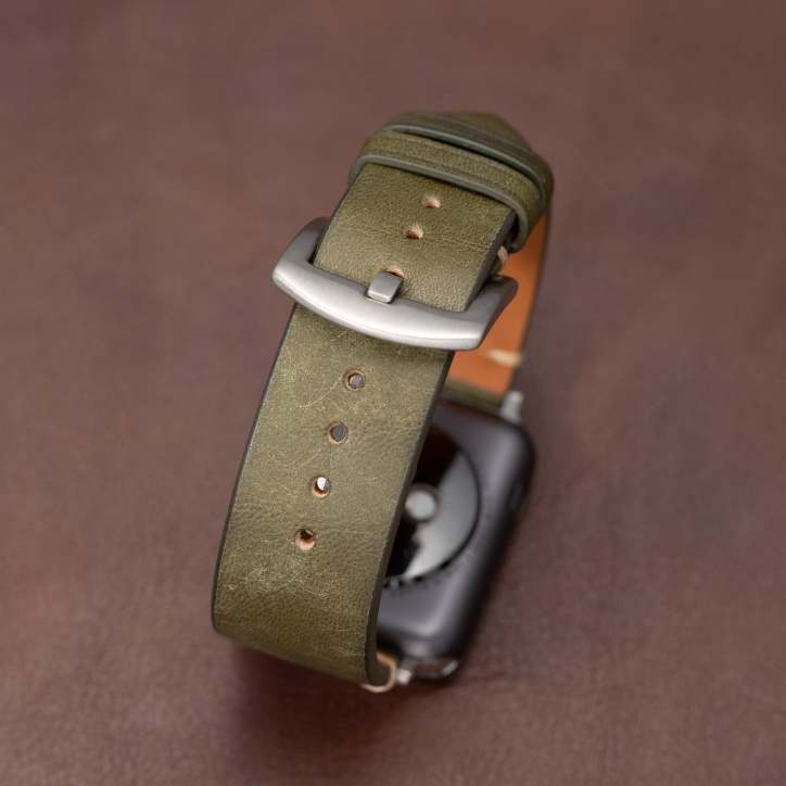 Smartwatch Band Handcrafted Full-Grain Leather & 316L Stainless Steel