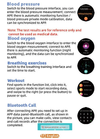 Smartwatch Blood Pressure ECG & Blood Sugar Monitor