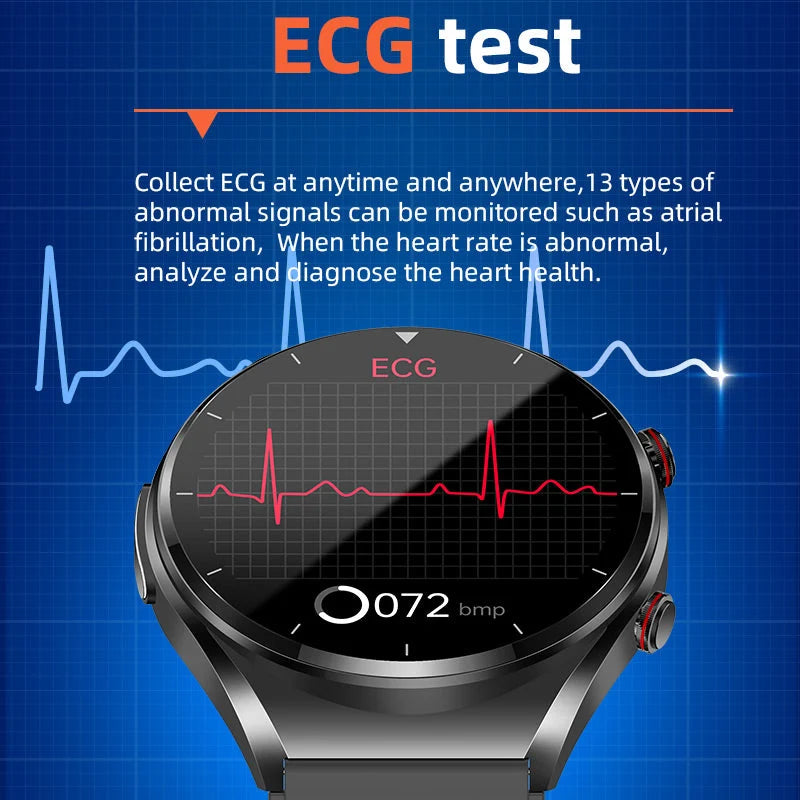 Smartwatch Blood Pressure ECG & Blood Sugar Monitor