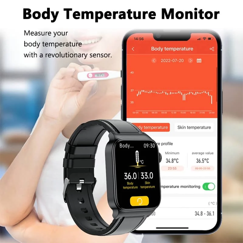 Smartwatch ECG & Blood Glucose 1.83 Inch HD Display