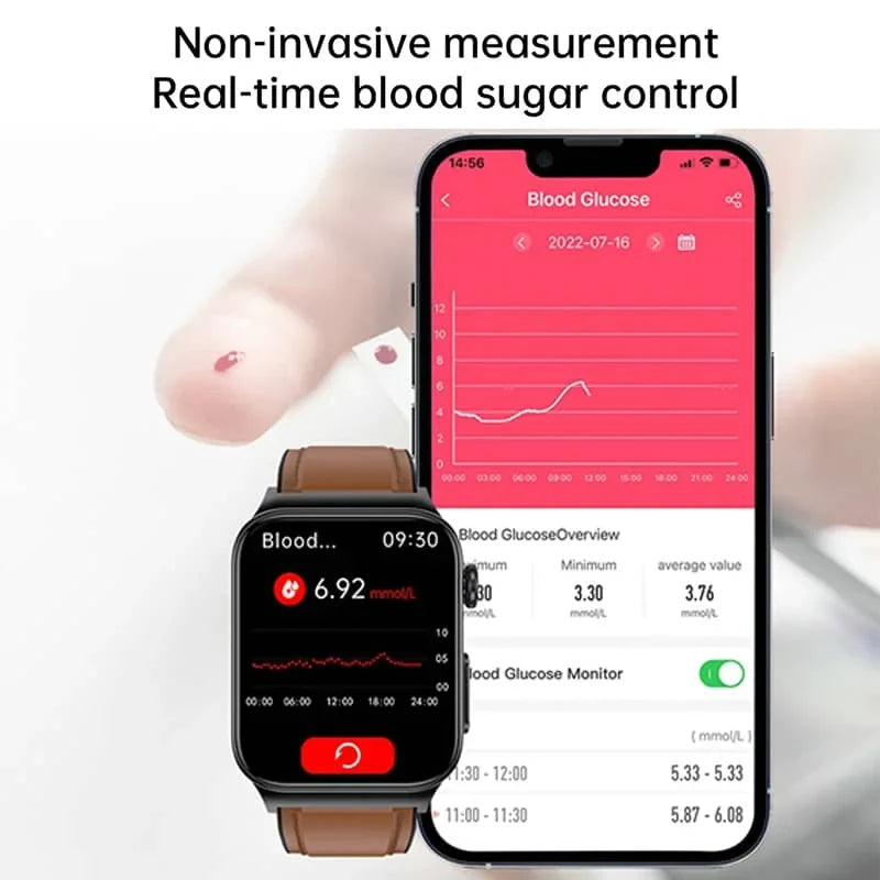 Smartwatch ECG & Blood Glucose 7 Day Battery