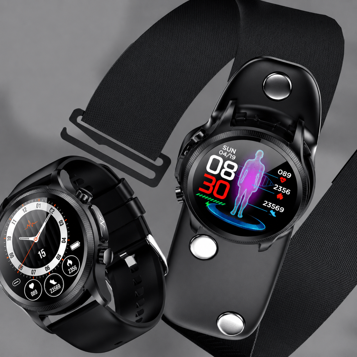 Smartwatch Heart Rate & Glucose Tracking Black