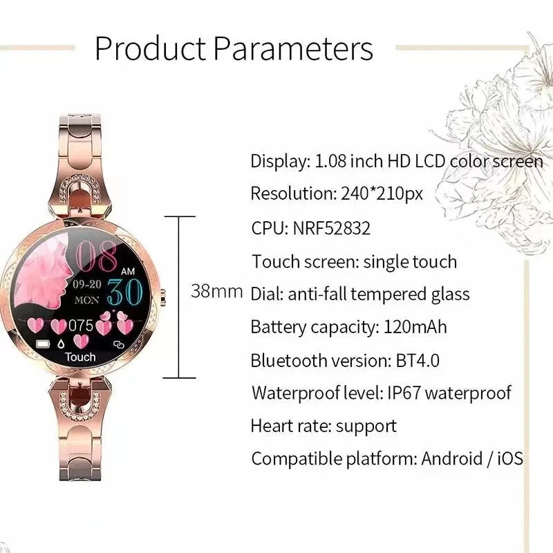 Smartwatch Heart Rate & Sleep Tracker IP67 Water-Resistant 7-Day Battery