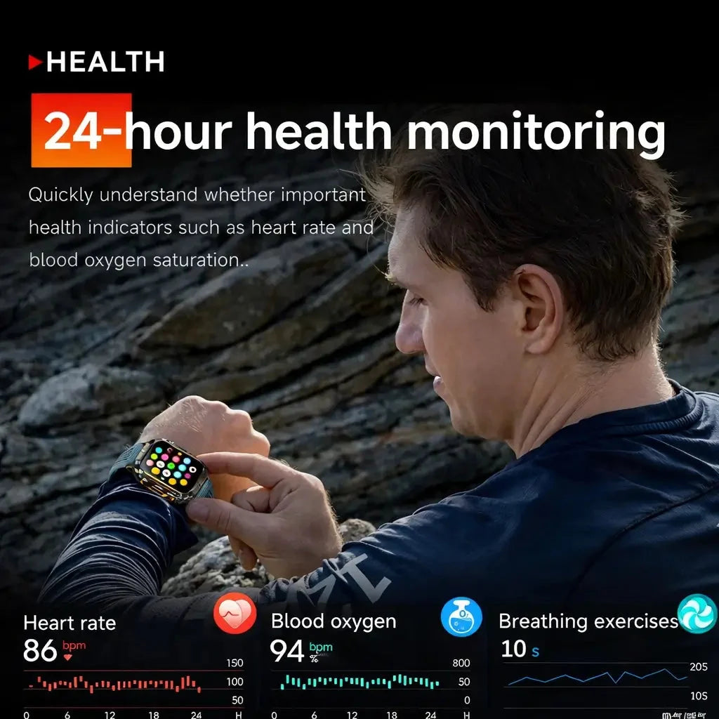 Smartwatch Multi-Satellite GPS Health Monitoring 30-Day Battery