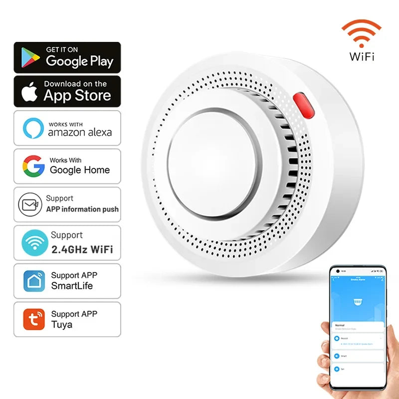 Smoke Detector Dual Smoke & Heat WiFi Alerts