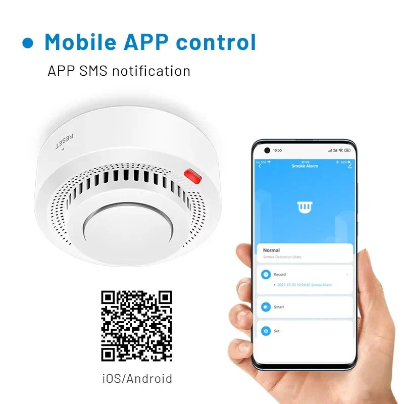 Smoke & Heat Detector WiFi & Bluetooth Battery Powered