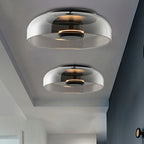 Smoked Glass Integrated LED Flush Mount Ceiling Light