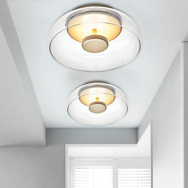 Smoked Glass Integrated LED Flush Mount Ceiling Light
