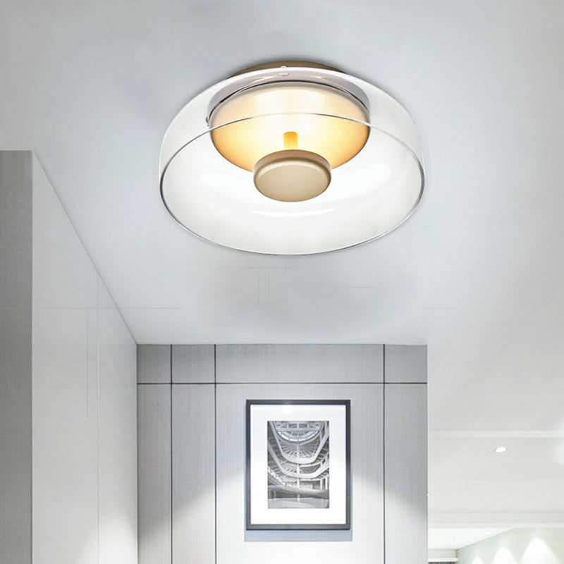 Smoked Glass Integrated LED Flush Mount Ceiling Light