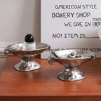 Smooth Ceramic Dual-Handle Oval Catchall Tray