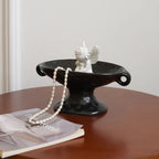 Smooth Ceramic Dual-Handle Oval Catchall Tray