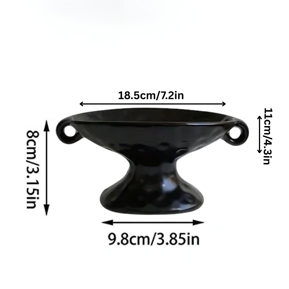 Smooth Ceramic Dual-Handle Oval Catchall Tray