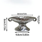 Smooth Ceramic Dual-Handle Oval Catchall Tray