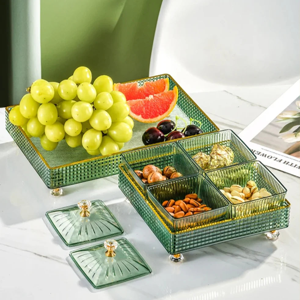 Snack Serving Tray 4 Or 6 Compartments Sturdy Plastic