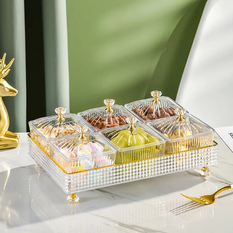 Snack Serving Tray 4 Or 6 Compartments Sturdy Plastic
