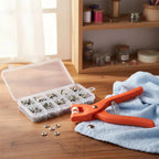 Snap Button Pliers Ergonomic Spring-Action & Storage Box